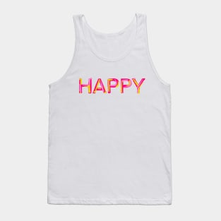 Cool and simple HAPPY typography Tank Top